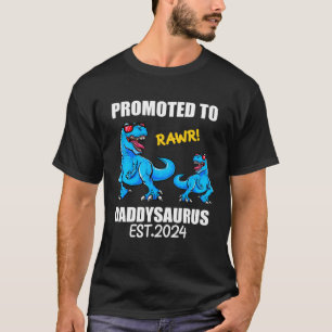 Daddysaurus 2024 Dad  Pregnancy Announcement Dinos T-Shirt