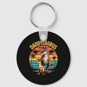Daddysaurus Dinosaur Summer Fathers Day Keychain