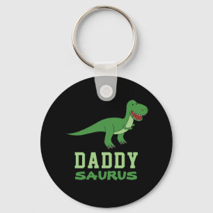 Daddysaurus Dinosaur T-Rex Dino Dad Father's Day Keychain