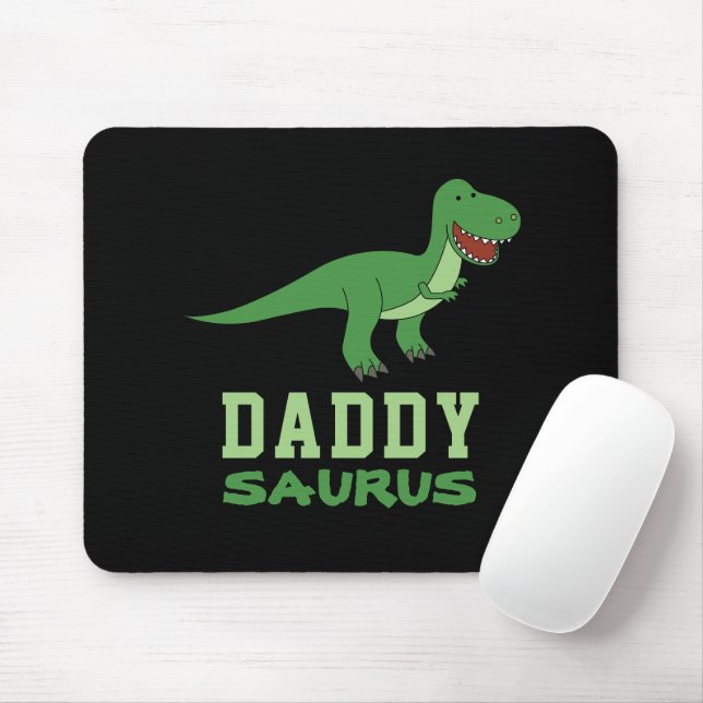 Daddysaurus Dinosaur T-Rex Dino Dad Father's Day Mouse Pad (With Mouse)