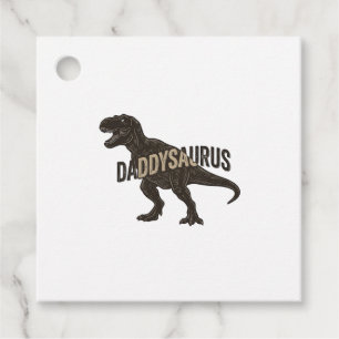 Daddysaurus Dinosaur Vintage Engraving Shirt Desig Favour Tags
