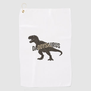 Daddysaurus Dinosaur Vintage Engraving Shirt Desig Golf Towel