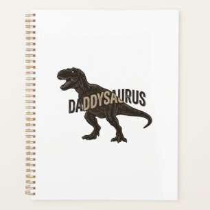 Daddysaurus Dinosaur Vintage Engraving Shirt Desig Planner