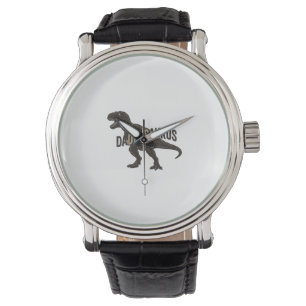 Daddysaurus Dinosaur Vintage Engraving Shirt Desig Watch
