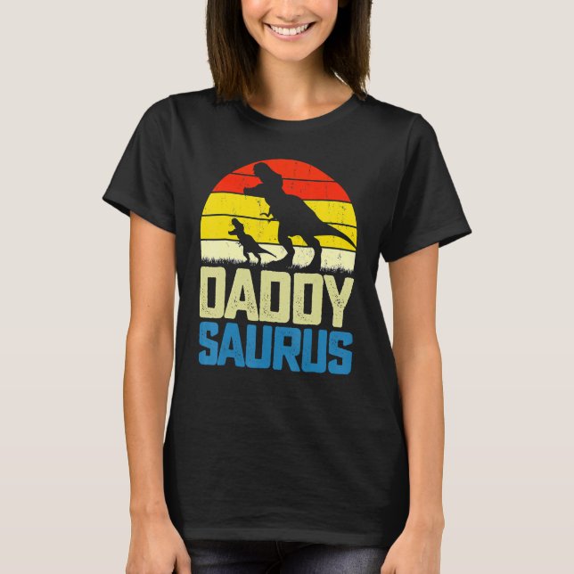 Daddysaurus Fathers Day  Daddy Saurus Men Dad T-Shirt (Front)