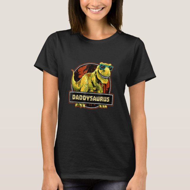 Daddysaurus Fathers Day Rex Dinosaur Daddy Saurus  T-Shirt (Front)
