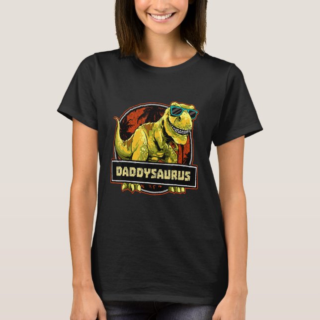 Daddysaurus Fathers Day Rex Dinosaur Daddy Saurus  T-Shirt (Front)