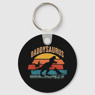 Daddysaurus - Fun Dinosaur Dad Design Keychain