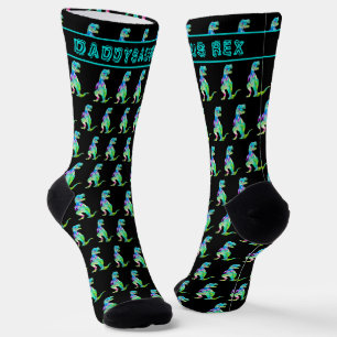 Daddysaurus Funny Dad Dinosaur Quote Socks