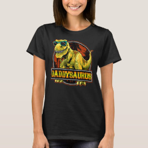 Daddysaurus Rex 2 Kids Sunset For Fathers Day T-Shirt