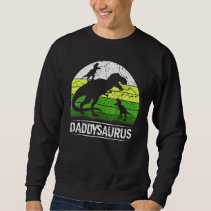 Daddysaurus T Rex 2 Two Kid Dinosaur Christmas Sweatshirt