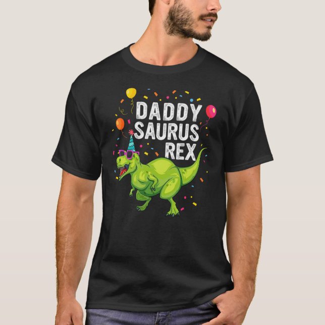 Daddysaurus T Rex Dinosaur Daddy Family Matching N T-Shirt (Front)
