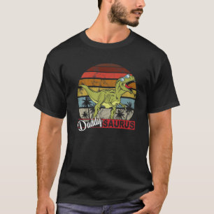 DADDYSAURUS T Rex Dinosaur Daddy Saurus Birthday V T-Shirt