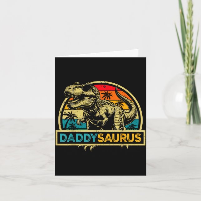 Daddysaurus T Rex Dinosaur Daddy Saurus Family Mat Card (Front)