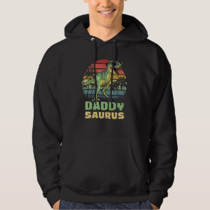 Daddysaurus T Rex Dinosaur Daddy Saurus Family Mat Hoodie