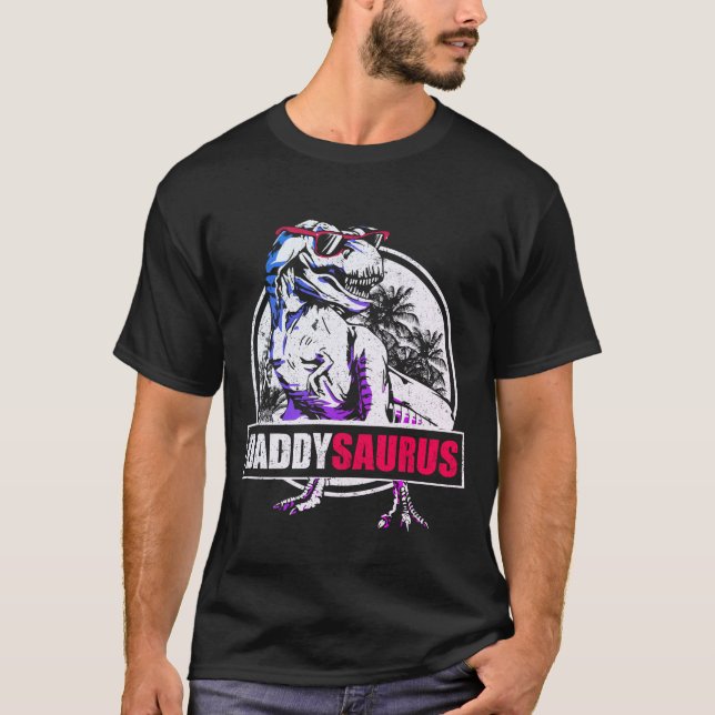 DaddySaurus T-rex Dinosaur Funny Fathers Day T-Shirt (Front)