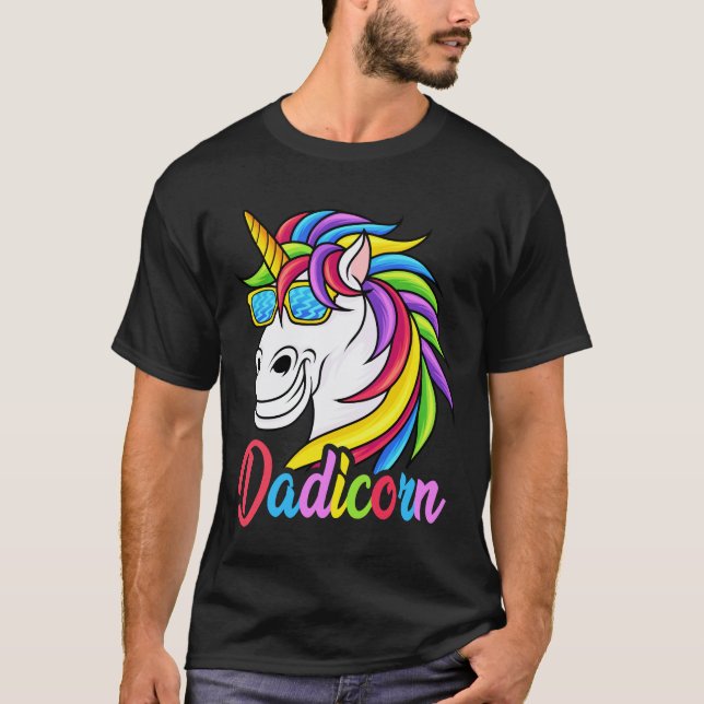 Dadicorn Funny Unicorn Dad Father's Day Gift T-Shirt (Front)