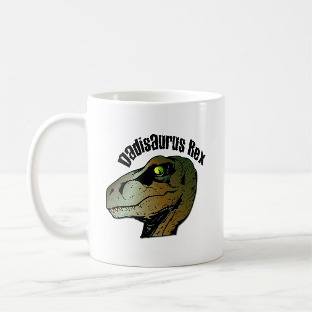 Dadisaurus Rex : Mug de café double imprimé (Gauche)