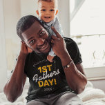 Dads 1st Father's Day T-Shirt<br><div class="desc">So this Father’s Day, give your husband a gift that he’ll never forget - a cool dad t-shirt featuring his name, the saying “1st Father’s Day”, and the year. It’s a gift that will show him how much you love and appreciate him. The best part about a personalized t-shirt is...</div>