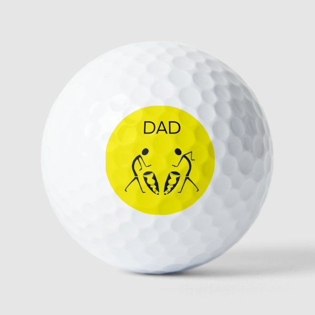 Dad's  Abstract African Drumming  Golf Balls (Front)