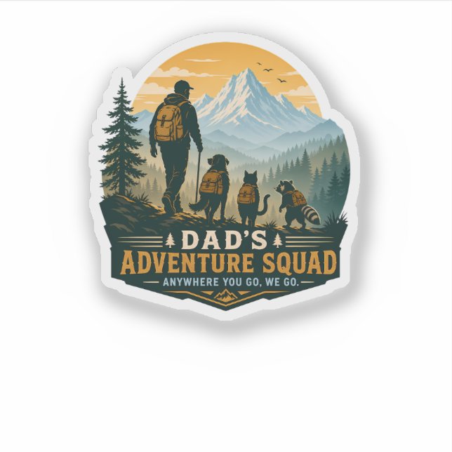 Dad's Adventure Squad Retro Mountain Hiking Gift (Front)