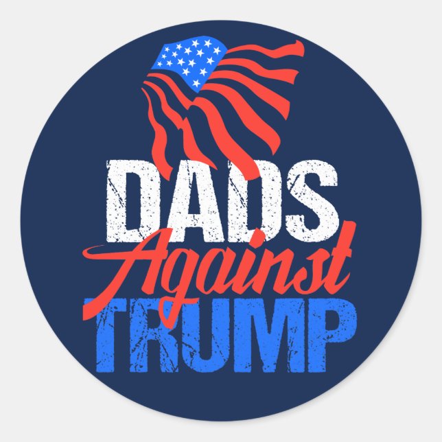 Dads Against Trump 2024 Election Blue Classic Round Sticker (Front)