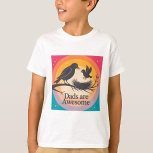 Dads Are Awesome - Retro Sunset Scene T-Shirt