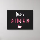 Dad's Art Deco Diner Sign<br><div class="desc">Dad's Art Deco Diner Sign Personalize this sign with any name! This Diner sign in white, red and black is a perfect accessory for your stylish house. The coffee cup adds a warm touch. Art Deco was a pastiche of many different styles, sometimes contradictory, united by a desire to be...</div>