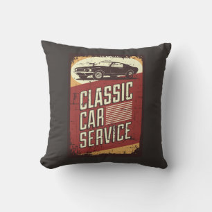 Dads Auto Car Service Throw Pillow
