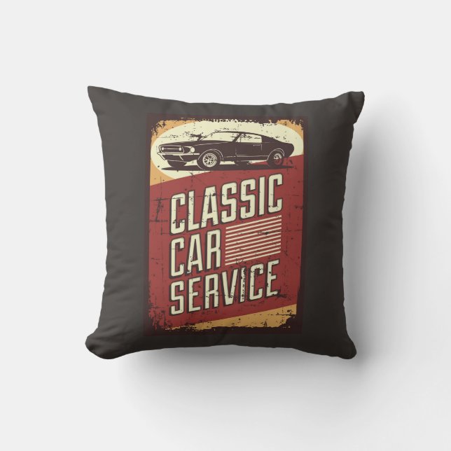Dads Auto Car Service  Throw Pillow (Front)