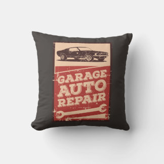 Dads Auto Garage Service Throw Pillow