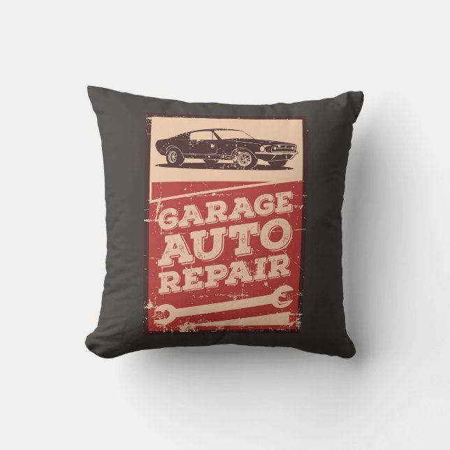 Dads Auto Garage Service   Throw Pillow (Front)