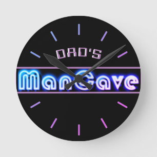 DAD'S BAR, MANCAVE, DEN - Neon Horloge Personnalis