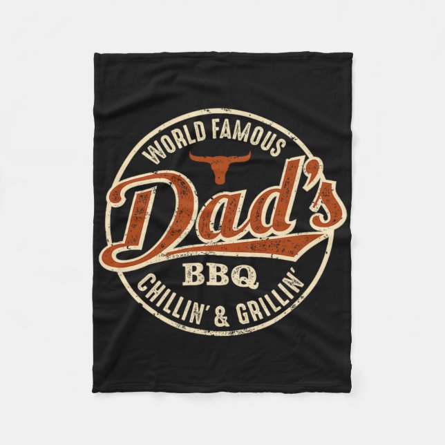Dad's Bbq Chilling And Grilling Vintage  Fleece Blanket (Front)