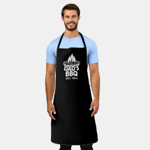 Dad's BBQ Grill Logo Black Apron