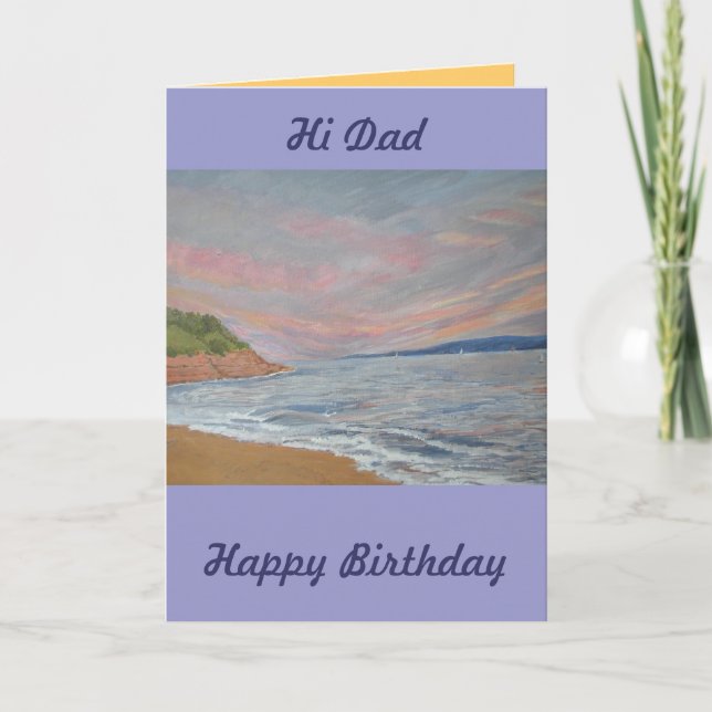 Dad's Birthday Orcombe Point Exmouth Devon UK Card (Front)