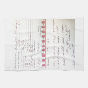 Dad's Biscuit and Gravy Recipe in his own handwrit Kitchen Towel