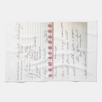 Dad's Biscuit and Gravy Recipe in his own handwrit Kitchen Towel