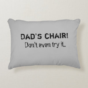 Dad's Chair Spot Holder Grey Throw Pillow