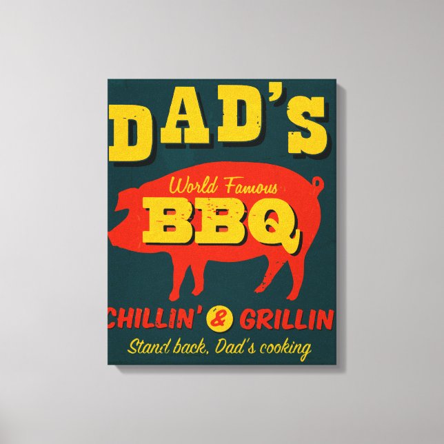 Dad's Cooking Canvas Print (Front)