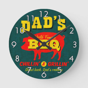 Dad's Cooking Round Clock
