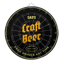Dad's Craft Beer Yellow Text Any Name Black