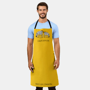 Dad's Cute and Happy Kenyan Zebras  Apron