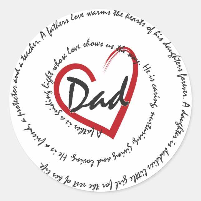 DADS - Dad Love Classic Round Sticker (Front)