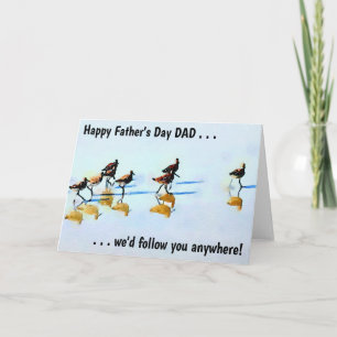 Dad's Day-Running Sandpipers Father's Day Card
