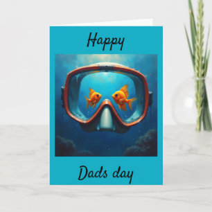 Dads day snorkelling mask comical made you laugh thank you card