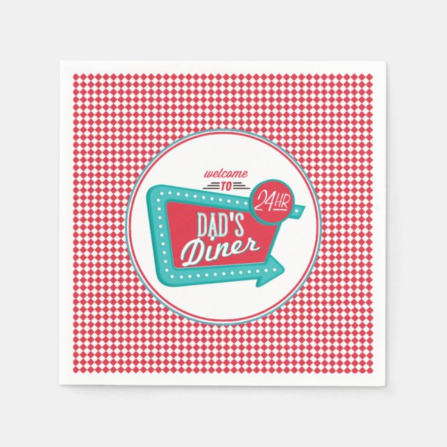 Dad's Diner Napkins - Retro Father's Day (Front)