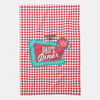 Dad's Diner Towel - Retro Father's Day