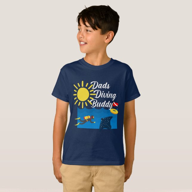 Dads Diving Buddy Design - Kids' Basic T-Shirt (Front Full)