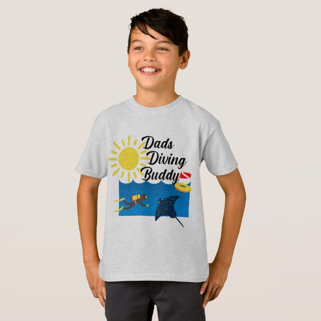 Dads Diving Buddy Design - Kids' Basic T-Shirt (Front Full)